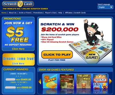 Scratch 2 Cash Online Scratch Offs