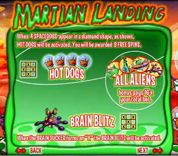 Martian Landing Paytable Martian Landing Paytable