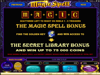 Magic Spell Online Slots Bonus