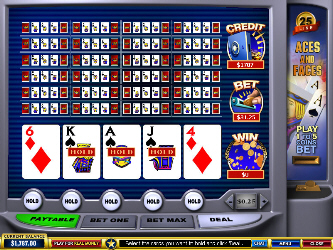 Aces and Faces 25-Hand Online Video Poker